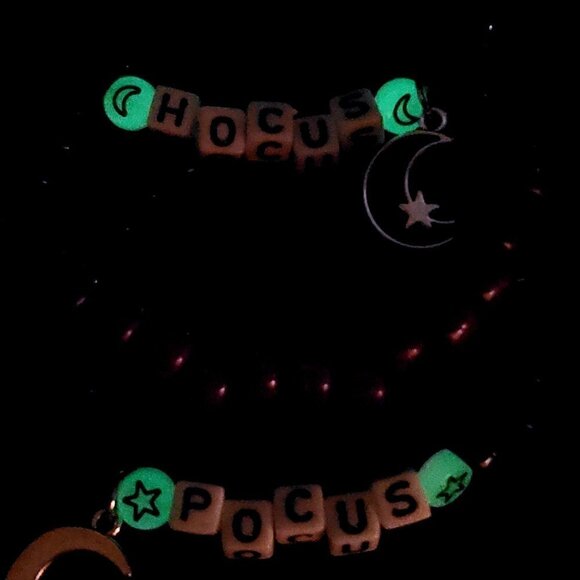 Handmade Halloween Hocus Pocus Glow in Dark Stacked Charm Kandi Bracelets - Picture 9 of 9